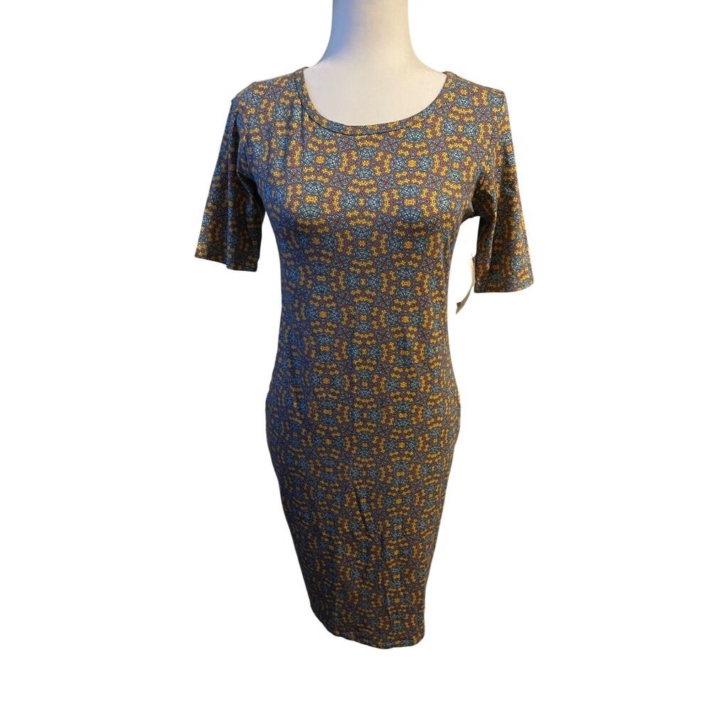 LuLaRoe Womens S Geometric Print Dress Julia Sheath Pencil Dress Kaleidoscope